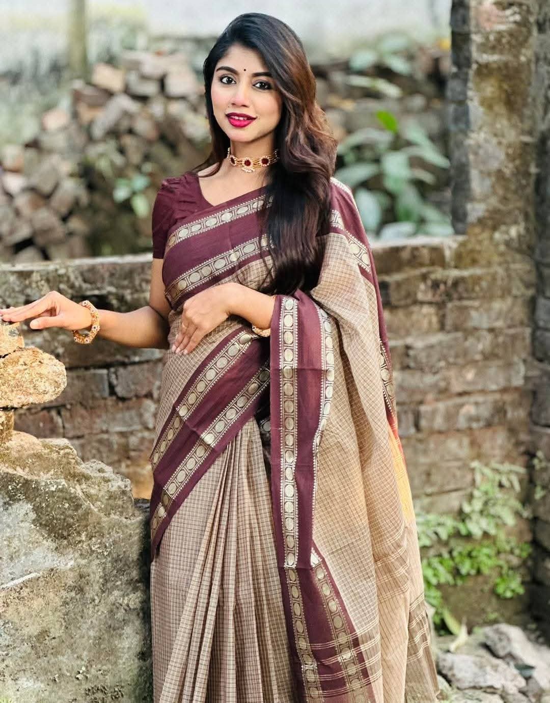 Tangail Original 100% Handmade Cotton Saree (Arong Quality)
